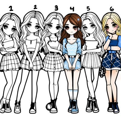 a group of girls realistic