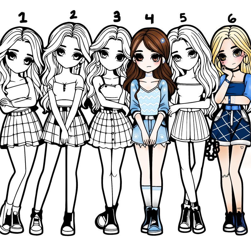 a group of girls realistic