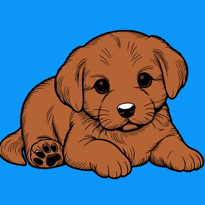 a cute realistic puppy