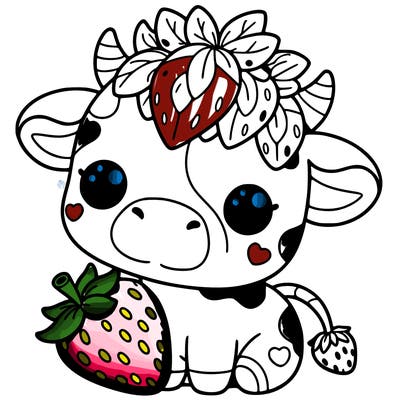 cute strawberry cow