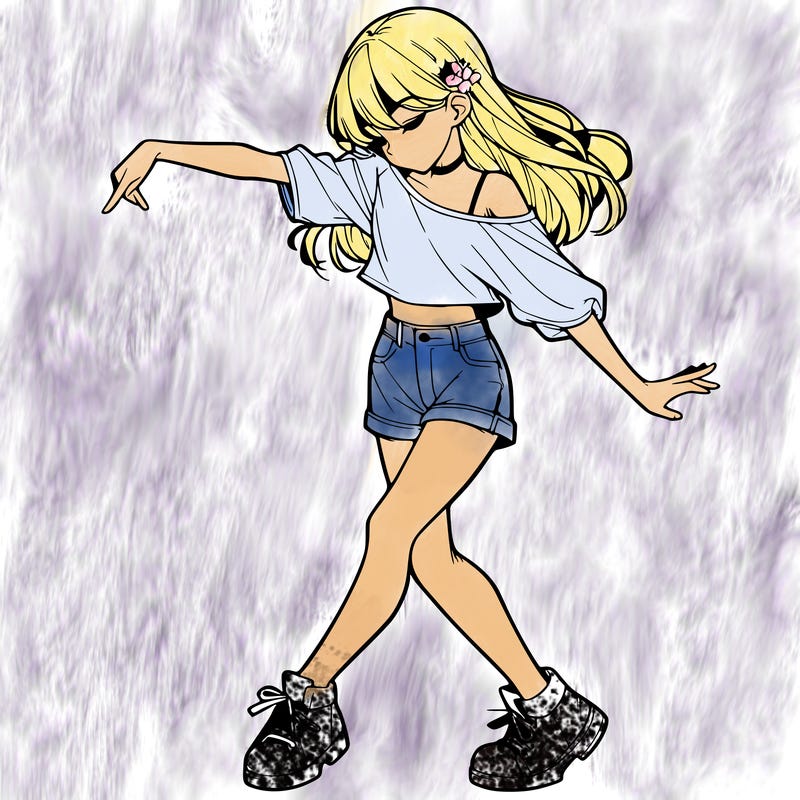 realistic girl danceing