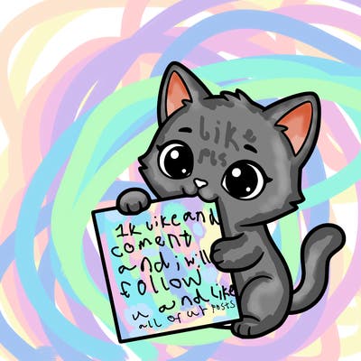 a small cat with a blank sheet of paper in its hand. the cat is sooooooo cute!