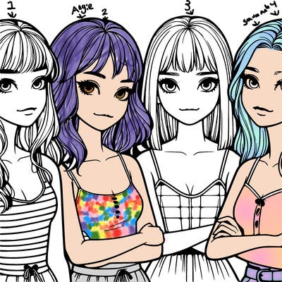 four realistic girls