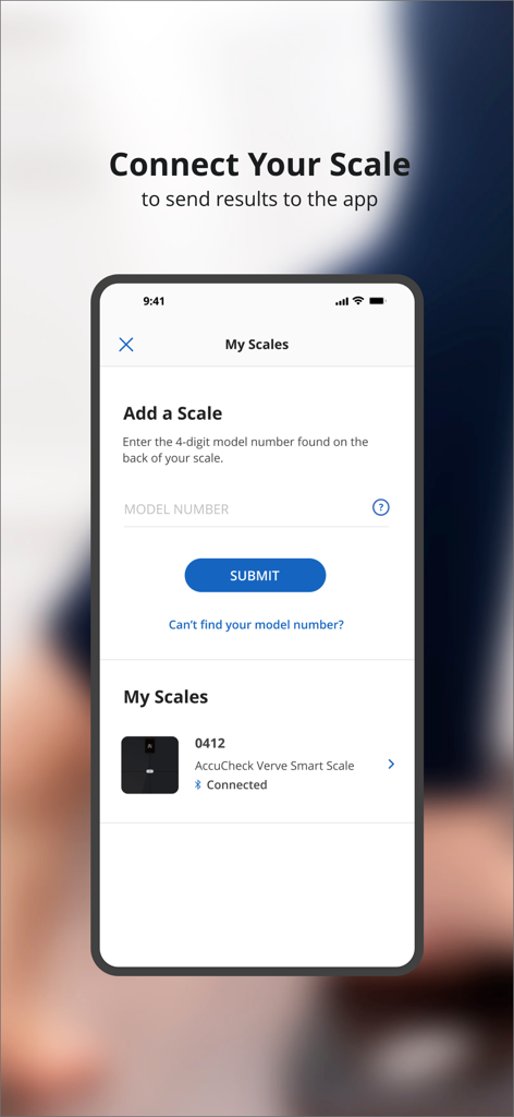 Weight Gurus app screen for connecting a smart scale