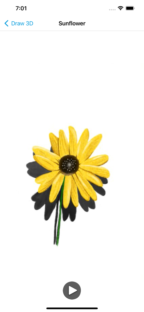 Learn how to Draw 3D - Tutorial 3D animado para dibujar un girasol amarillo con sombras.