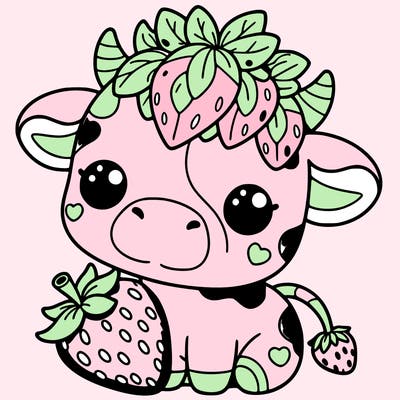 cute strawberry cow