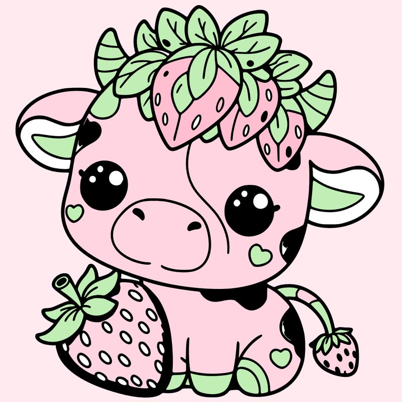 cute strawberry cow