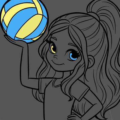 girl with a volley ball