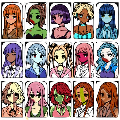 girls that look diffrent anime