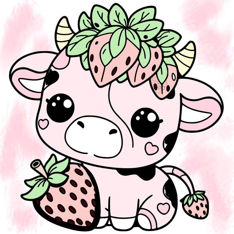 cute strawberry cow
