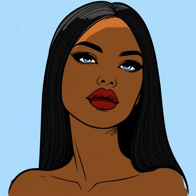 realistic woman with full lips