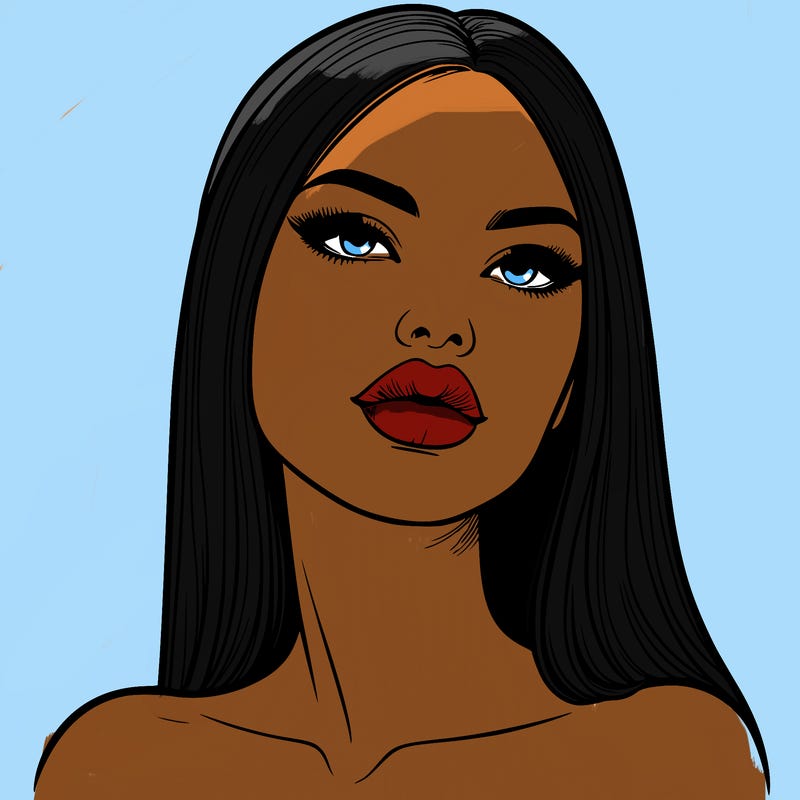 realistic woman with full lips
