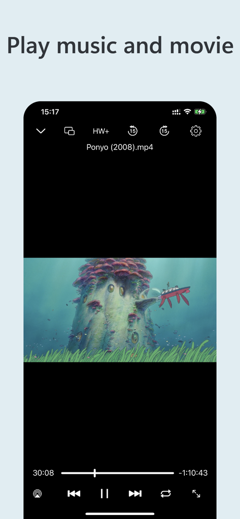 Owlfiles - File Manager - Owlfiles app video player interface playing a movie on a mobile device