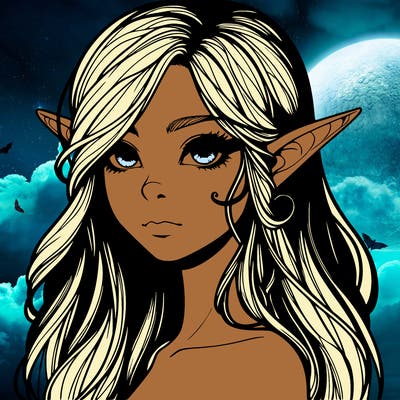elf girl realistic dark fantasy