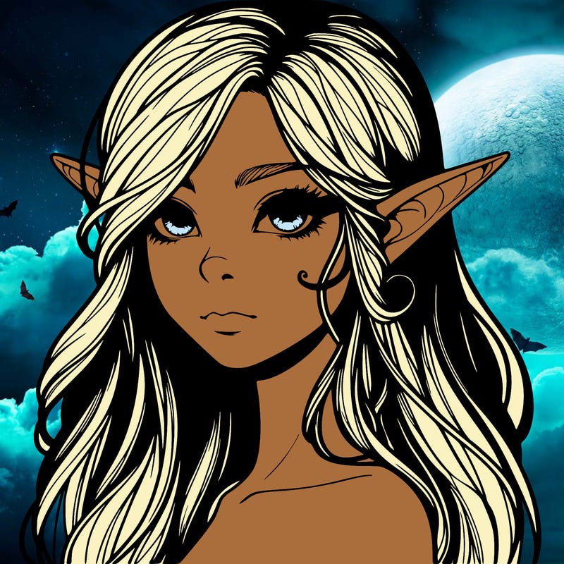 elf girl realistic dark fantasy