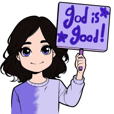 realistic girl holding up a sign