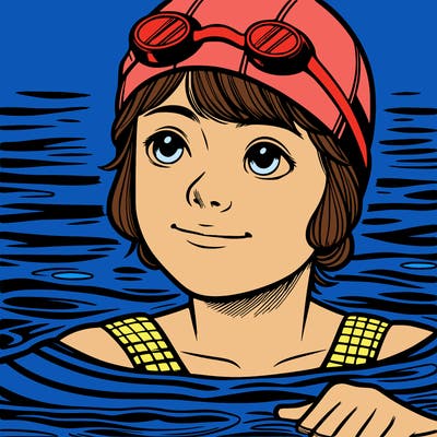 realistic girl swimmer
