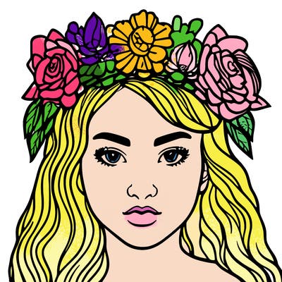 girl with flowers crown