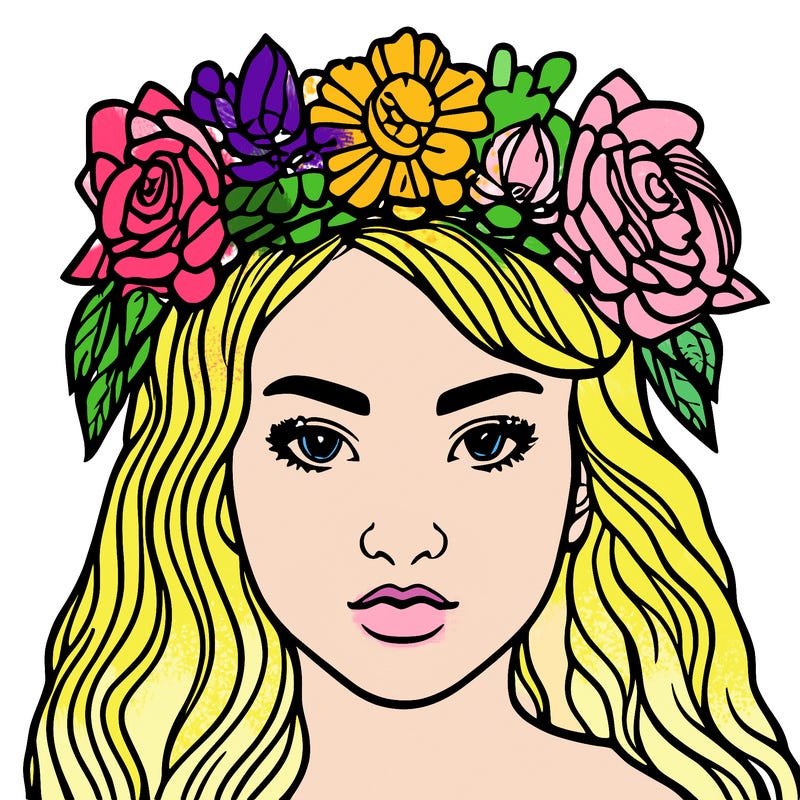girl with flowers crown
