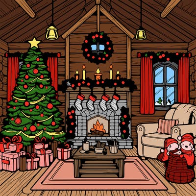 christmas house interior