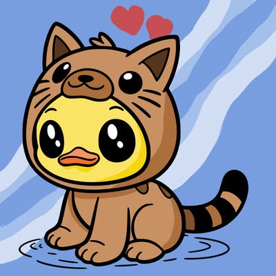 duck in cat costume