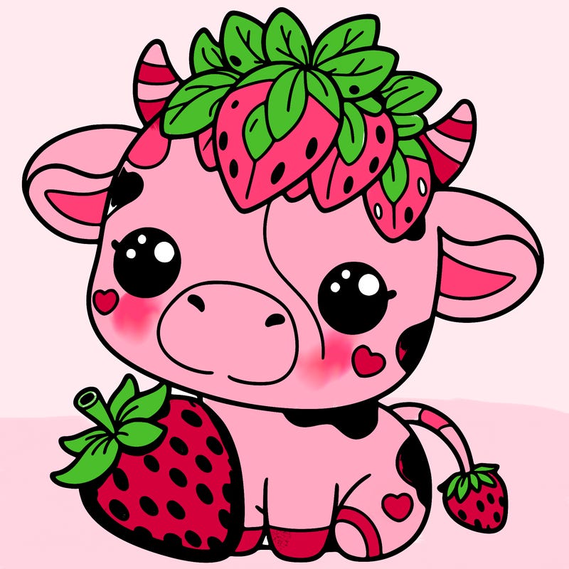 cute strawberry cow