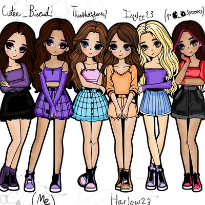 a group of girls realistic