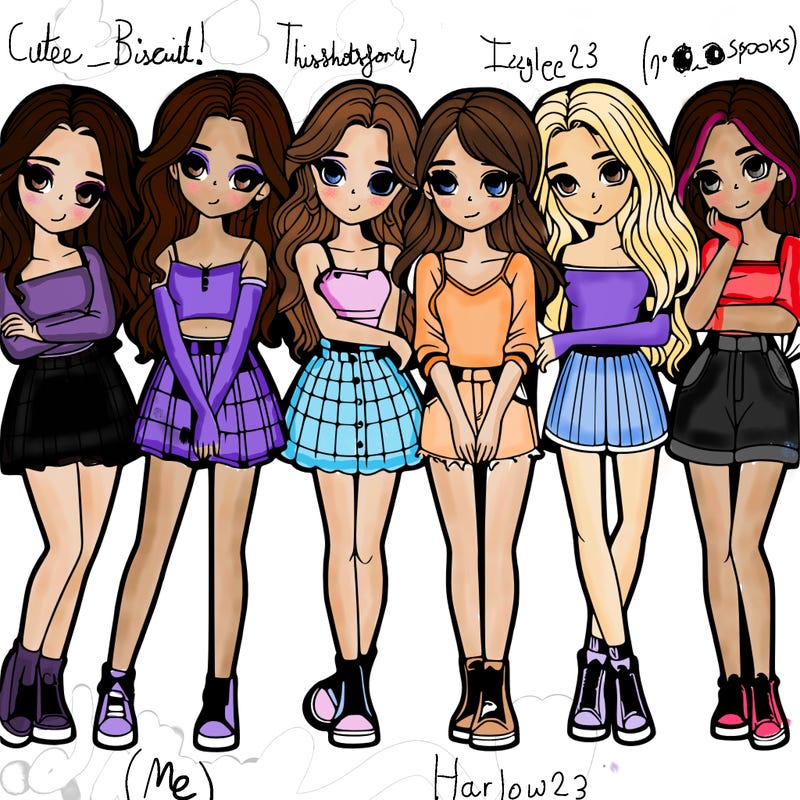 a group of girls realistic