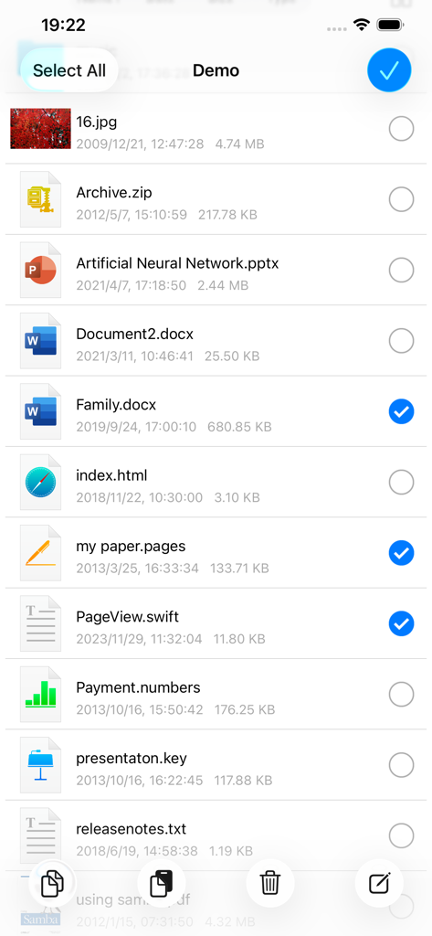 FE File Explorer Pro - FE File Explorer Pro interface showing multiple files selected for bulk actions