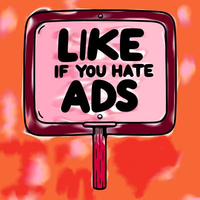 a sign that says like if you hate ads