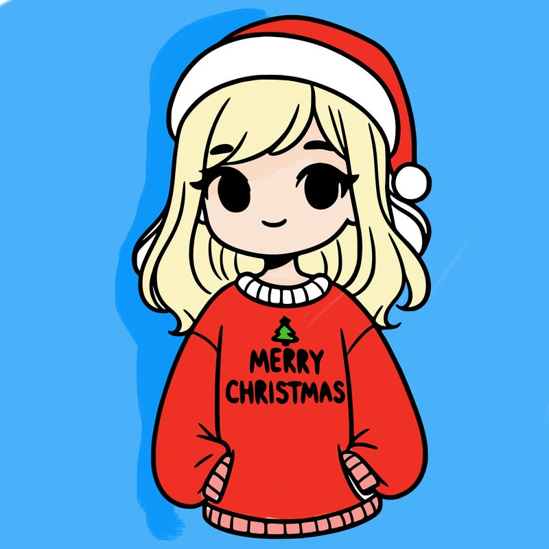 girl with a sweatshirt that says merry christmas