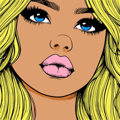 really realistic girl with lips