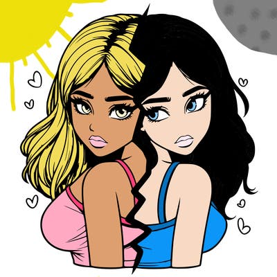 realistic girl split