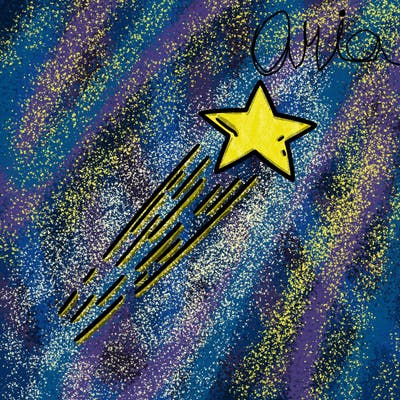 a shooting star in the sky