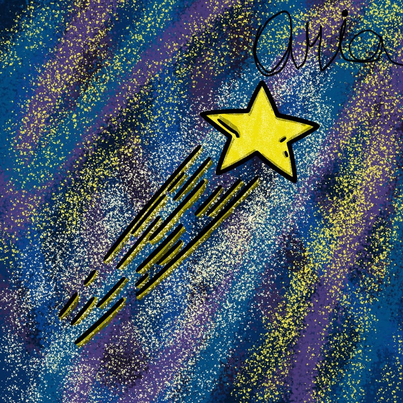 a shooting star in the sky