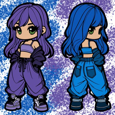 girl in crop top and baggy pants