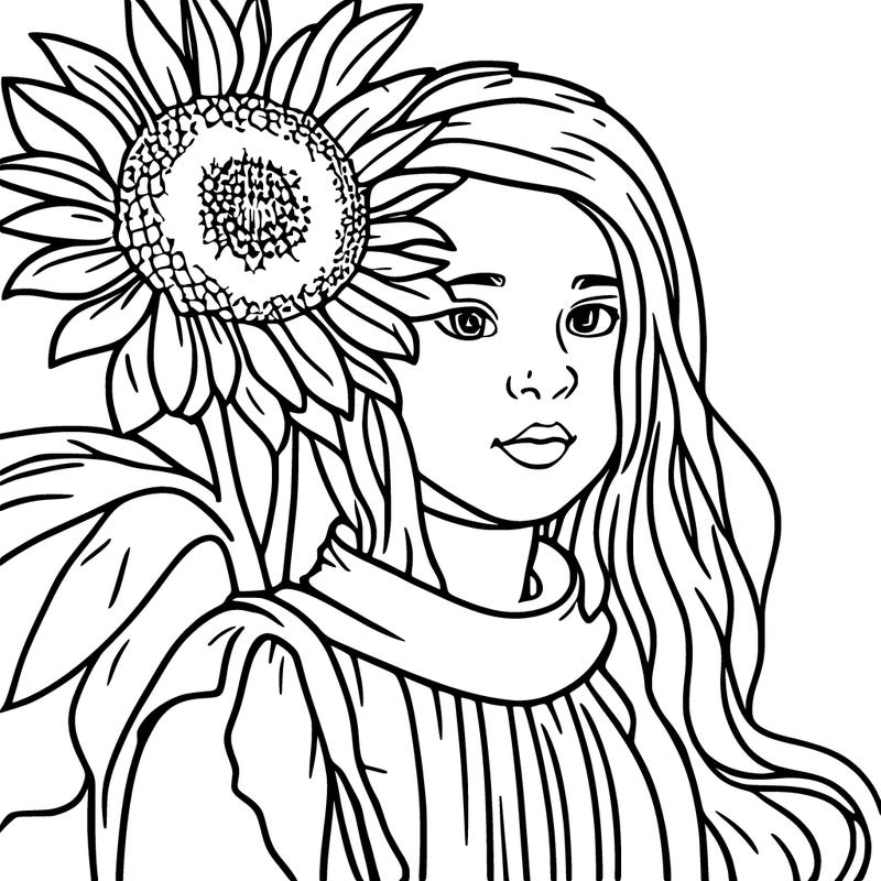 girl holding a sunflower