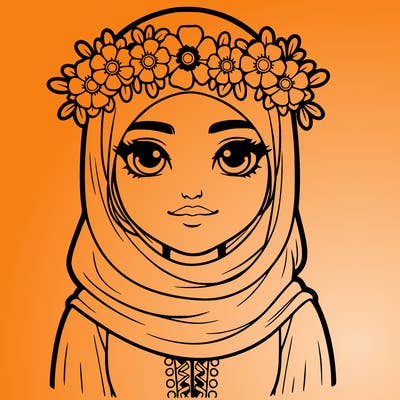 realistic girl with flower crown