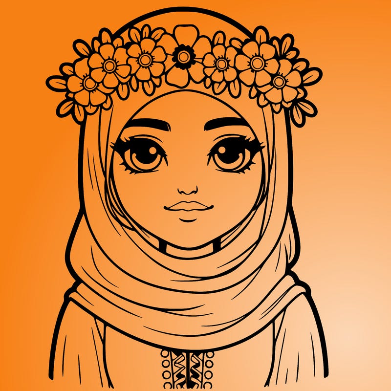 realistic girl with flower crown