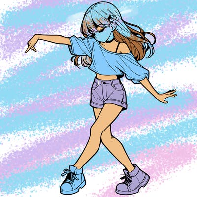 realistic girl danceing