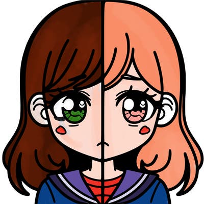 a split of a girl