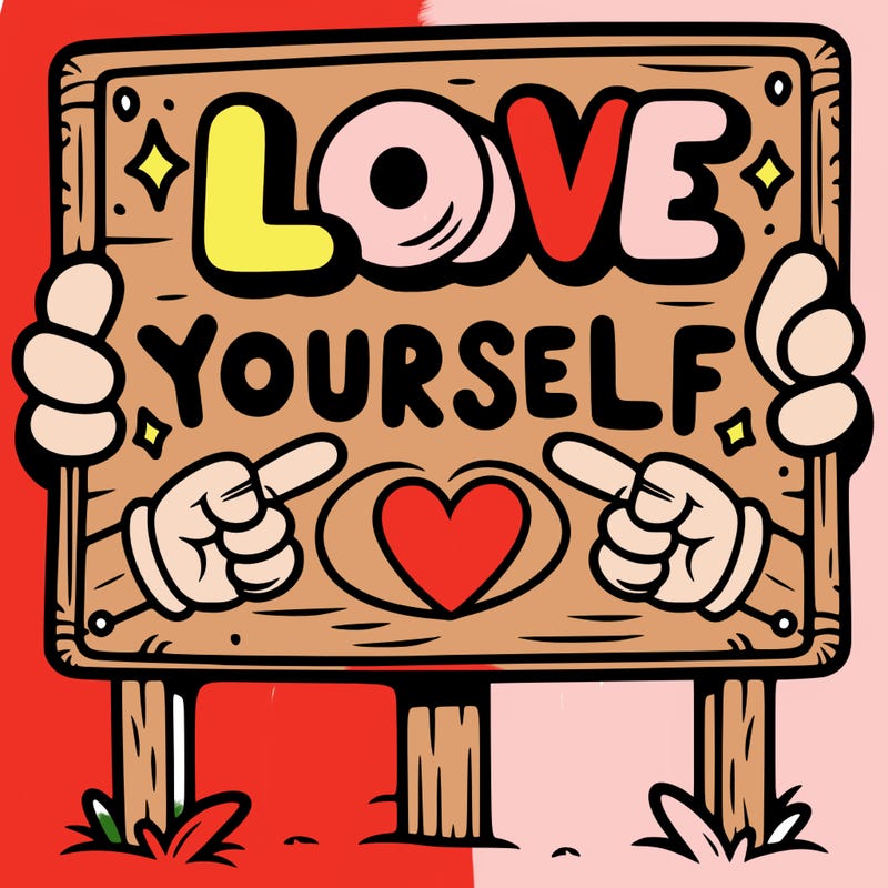 a sign where it is written: love yourself