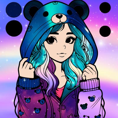 realistic girl in a animal pjs hoodie