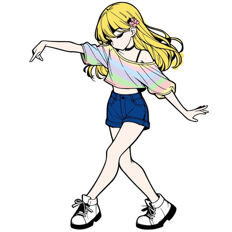 realistic girl danceing