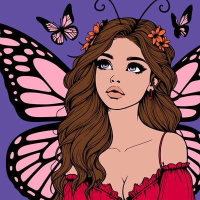 butterfly fairy realistic girl