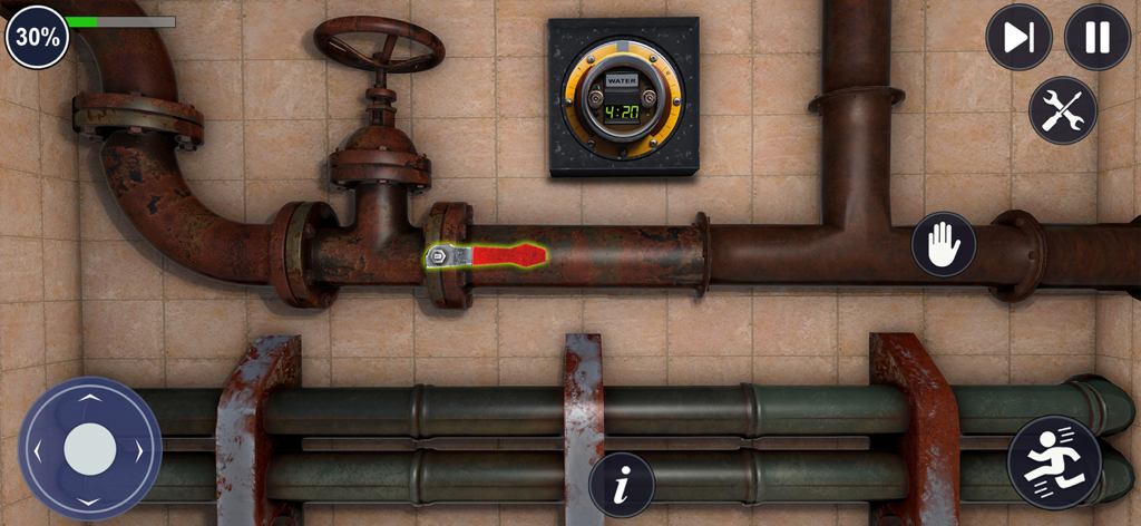 Swimming Pool Cleaning Games - In-game view of repairing rusty swimming pool pipes and valves in a cleaning simulator