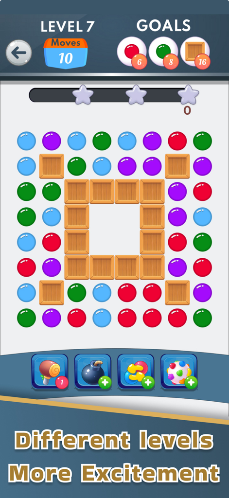 Collect em all: Connect em all - Gameplay screenshot showing colored balls and goals in Collect em all puzzle game