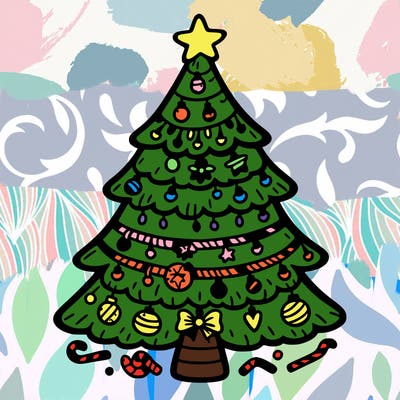 christmas tree with lots of details