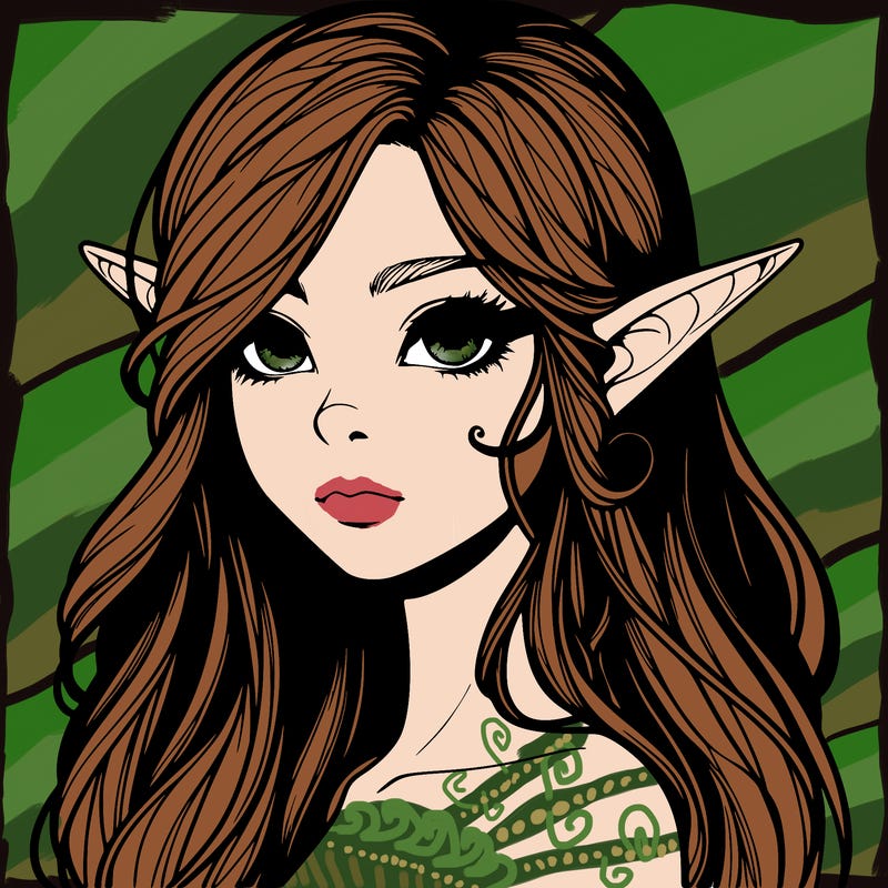 elf girl realistic dark fantasy