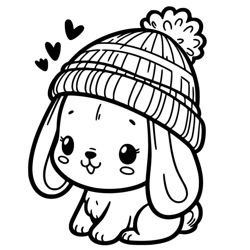 a bunny with a hat on